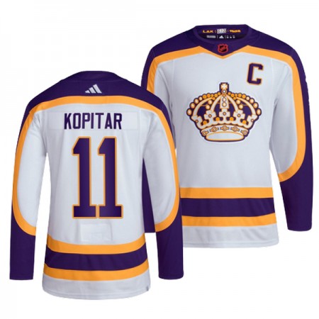 Los Angeles Kings Trikot Anze Kopitar 11 Adidas 2022-23 Weiss Reverse Retro 2.0 Authentic - Herren